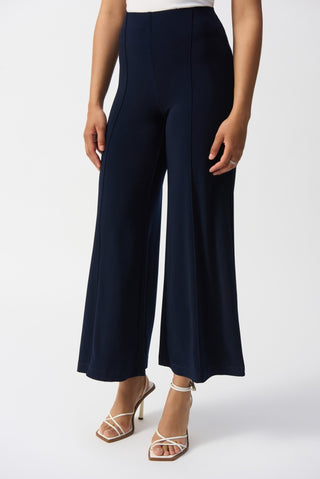 Joseph Ribkoff Silky Knit Pull - On Wide - Leg Trousers Navy Blue - MMJs Fashion