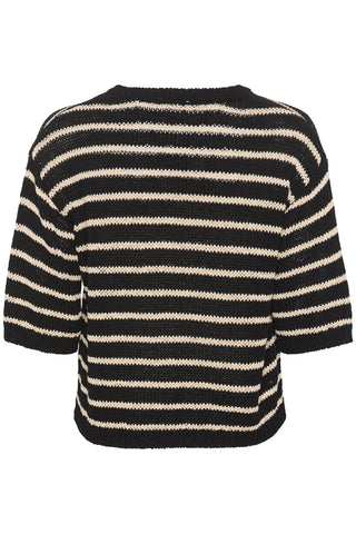 Kaffe Black & Ivory Stripe Jumper Ysabel - MMJs Fashion