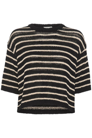 Kaffe Black & Ivory Stripe Jumper Ysabel - MMJs Fashion