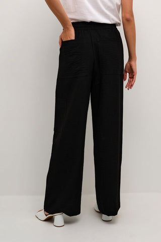 Kaffe Black Wide Leg Trousers Elenor - MMJs Fashion