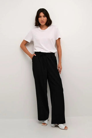 Kaffe Black Wide Leg Trousers Elenor - MMJs Fashion