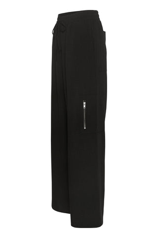 Kaffe Black Wide Leg Trousers Elenor - MMJs Fashion