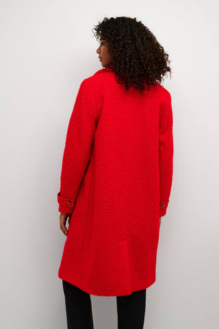 Kaffe Knee Length Coat Red Anne - MMJs Fashion