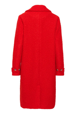 Kaffe Knee Length Coat Red Anne - MMJs Fashion