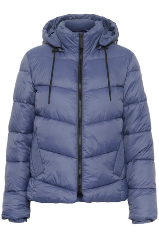 Kaffe Padded Short Coat with Hood Blue Susanne - MMJs Fashion