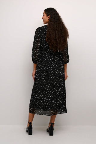 Kaffe Polka Dot Dress Black White Sally - MMJs Fashion