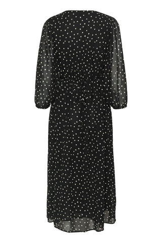 Kaffe Polka Dot Dress Black White Sally - MMJs Fashion