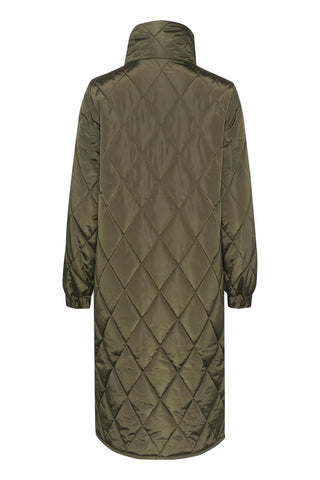 Kaffe Quilted Midi Coat Green Lindsay - MMJs Fashion