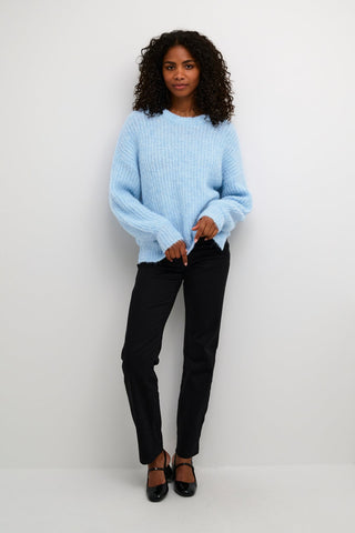 Kaffe Rib Knit Jumper Light Blue Michelle - MMJs Fashion