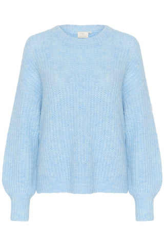 Kaffe Rib Knit Jumper Light Blue Michelle - MMJs Fashion