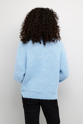 Kaffe Rib Knit Jumper Light Blue Michelle - MMJs Fashion