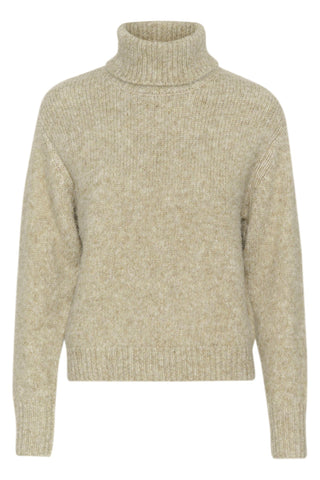 Kaffe Roll Neck Jumper Beige Melange Trina - MMJs Fashion