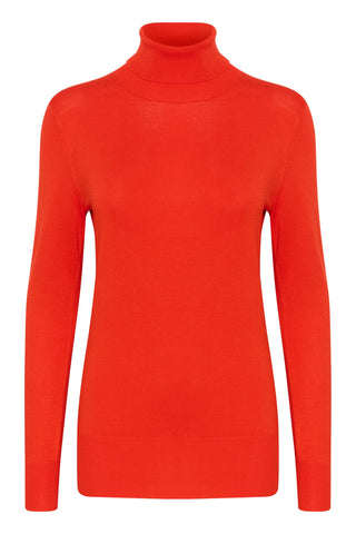 Kaffe Roll Neck Jumper Fiery Red Astrid - MMJs Fashion