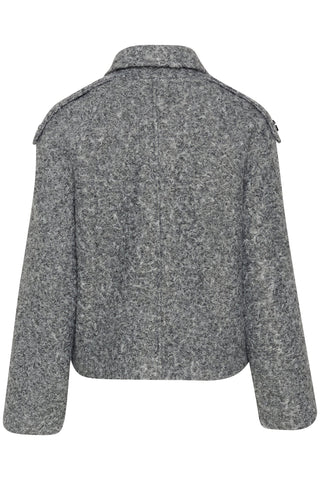 Kaffe Short Double Breasted Jacket Grey Melange Tory - MMJs Fashion