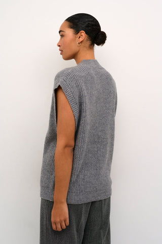 Kaffe Sleeveless Cardigan Grey Nellia - MMJs Fashion