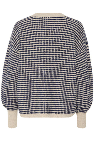 Kaffe Stripe Jumper Blue Beige Ellery - MMJs Fashion