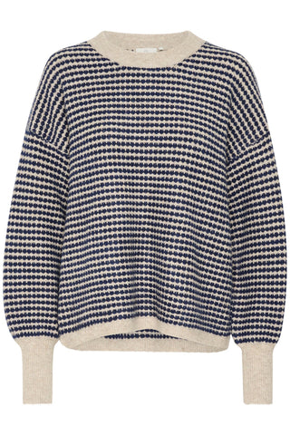 Kaffe Stripe Jumper Blue Beige Ellery - MMJs Fashion