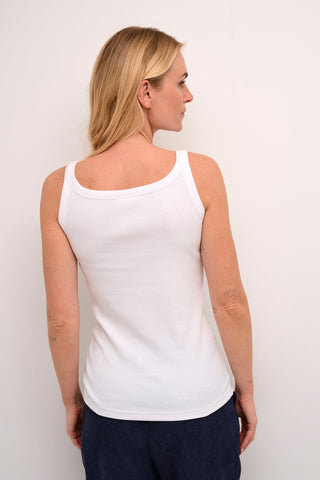 Kaffe Vest Top in White Carna - MMJs Fashion