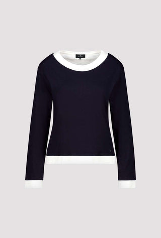 Monari 2 - in - 1 Top Navy Blue and Ivory - MMJs Fashion