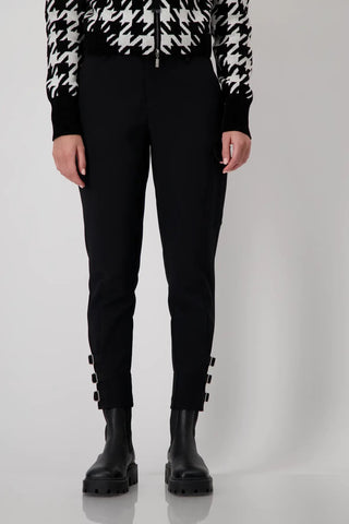 Monari Black Cargo Trousers with Side Buckles - MMJs Fashion