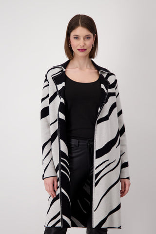 Monari Black Ivory Tiger Stripe Reversible Jacket - MMJs Fashion