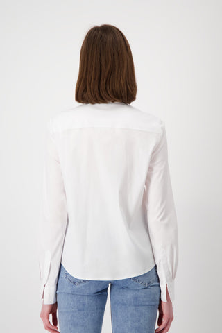 Monari Blouse with Rhinestone Embellishment White - MMJs Fashion