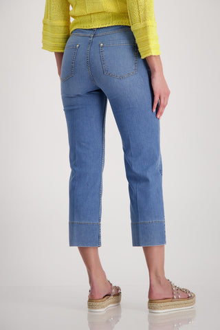 Monari Blue Bootcut Jeans 3/4 Length - MMJs Fashion