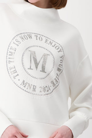 Monari Emblem Print Sweatshirt Ivory - MMJs Fashion