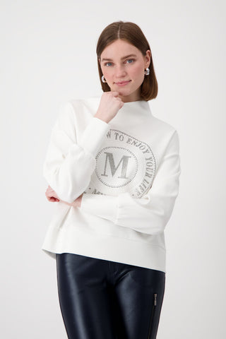 Monari Emblem Print Sweatshirt Ivory - MMJs Fashion