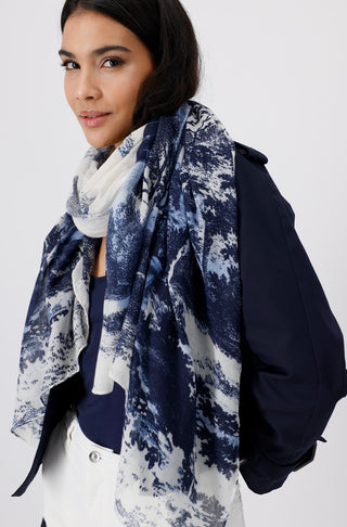 Monari English Garden Print Scarf Blue - MMJs Fashion