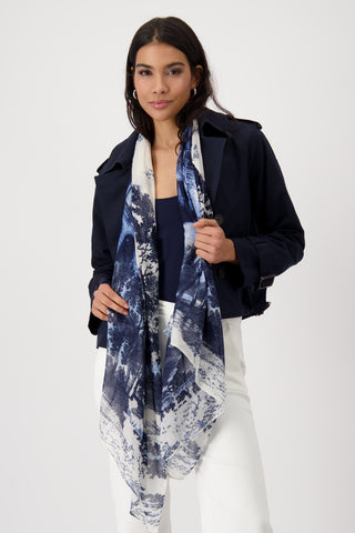 Monari English Garden Print Scarf Blue - MMJs Fashion