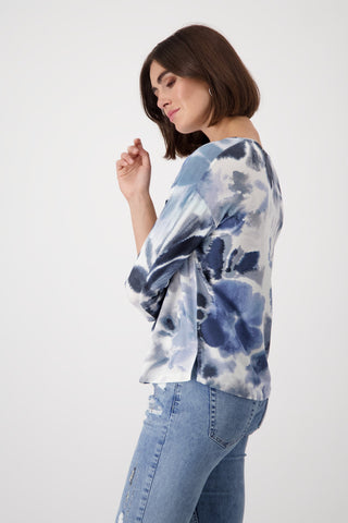 Monari Floral Print Top Blue - MMJs Fashion