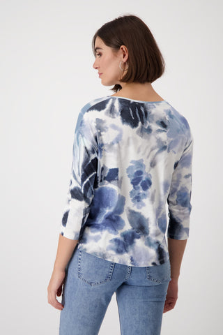 Monari Floral Print Top Blue - MMJs Fashion