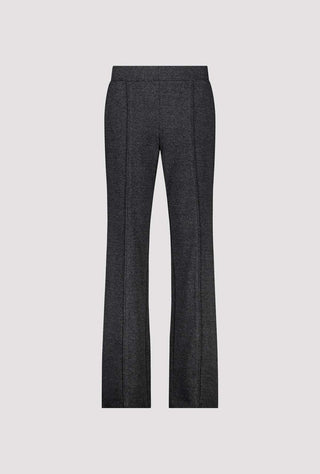 Monari Herringbone Wide Leg Trousers Black - MMJs Fashion