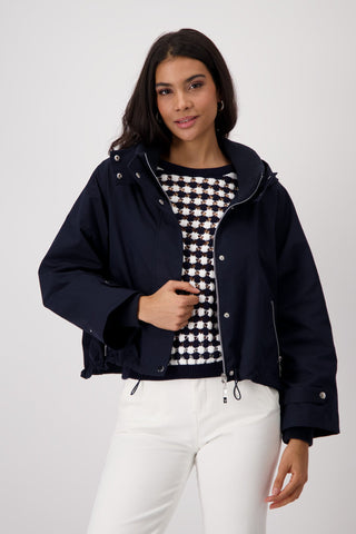 Monari Hooded Oversize Jacket Navy Blue - MMJs Fashion