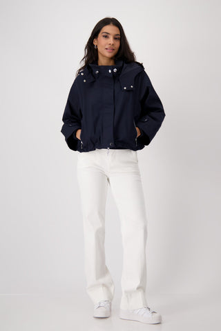 Monari Hooded Oversize Jacket Navy Blue - MMJs Fashion