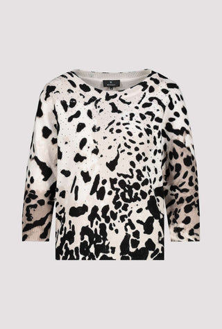 Monari Leopard Print Jumper Beige Black - MMJs Fashion