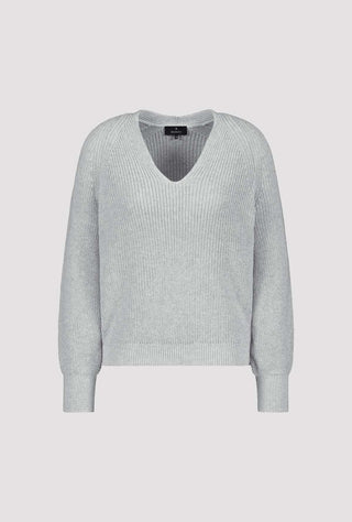 Monari Lurex Jumper Silver Grey Melange - MMJs Fashion