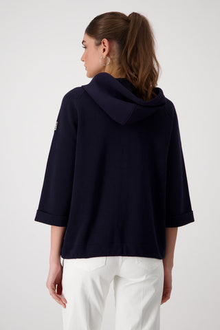 Monari Neoprene Hood Cardigan Blue - MMJs Fashion