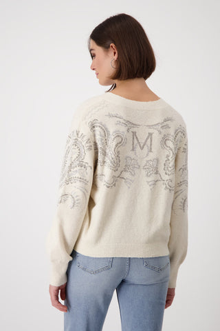 Monari Reversible Ivory Jewelled Jumper Ivory - MMJs Fashion