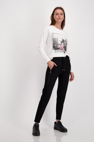 Monari Rib Jersey Skinny Trousers Black - MMJs Fashion