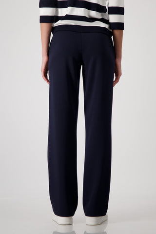 Monari Script Waistband Trousers Navy Blue - MMJs Fashion