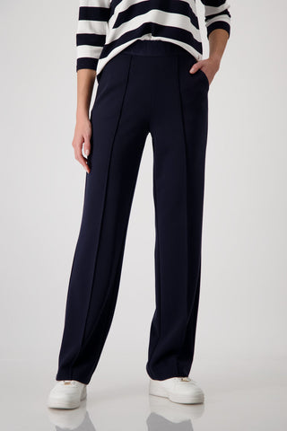 Monari Script Waistband Trousers Navy Blue - MMJs Fashion