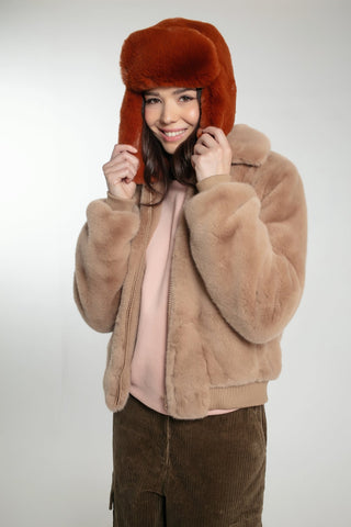 Nooki Faux Fur Bomber Jacket Camel Beatrix - MMJs Fashion