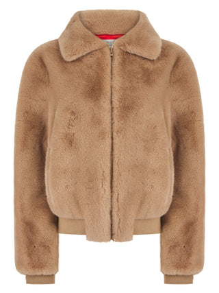 Nooki Faux Fur Bomber Jacket Camel Beatrix - MMJs Fashion