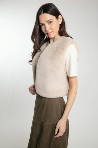 Nooki Faux Fur Gilet Beige Edelweiss - MMJs Fashion