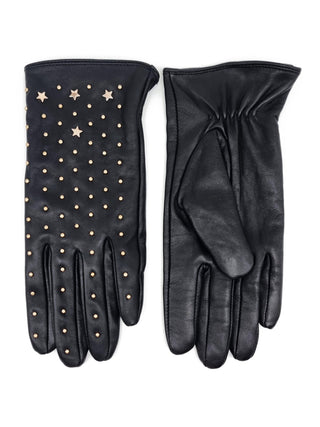 Nooki Studded Leather Gloves Black Tishan - MMJs Fashion