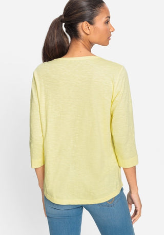 Olsen 3/4 Sleeve Top Yellow Hannah - MMJs Fashion