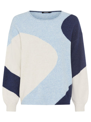 Olsen Abstract Pattern Jumper Blue Melange Cora - MMJs Fashion