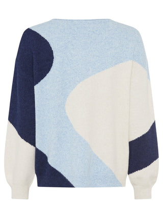 Olsen Abstract Pattern Jumper Blue Melange Cora - MMJs Fashion